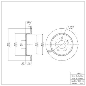 Ford Crown Victoria Brake Rotor (1) - Rear - R1 Concepts - Plain - `96-`02